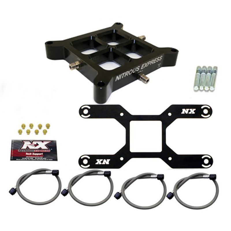 Nitrous Express Dual Stage Billet Crossbar (4150 Flange) Nitrous Plate Conversion (50-800HP)-thumbmail-2