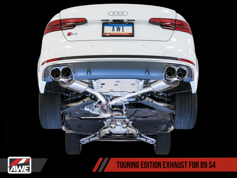 AWE Tuning Audi B9 S4 Touring Edition Exhaust - Non-Resonated (Black 102mm Tips)-thumbmail-6