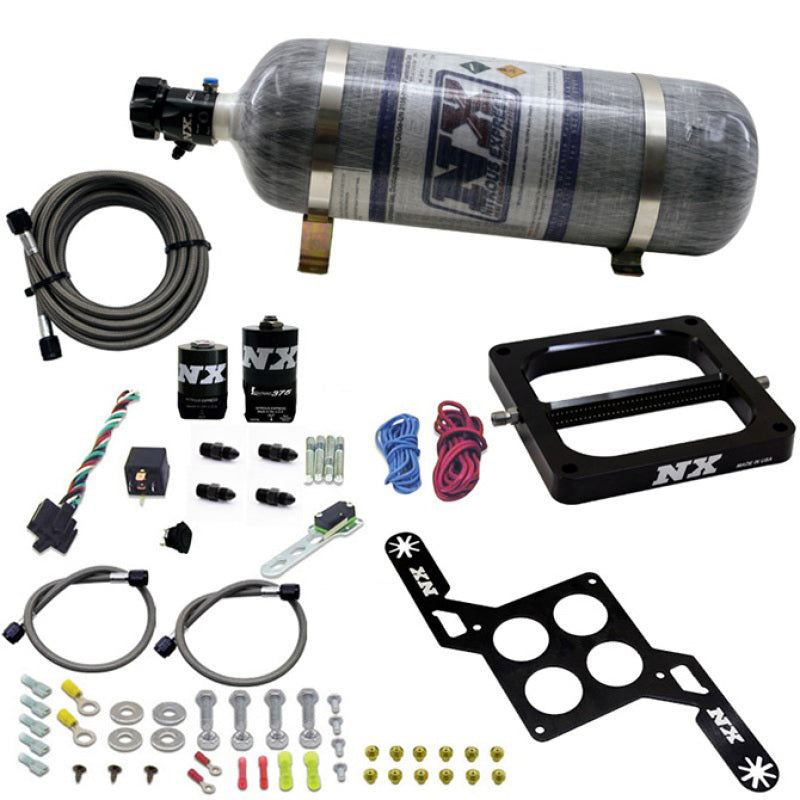 Nitrous Express 4500 RNC Conventional Nitrous Plate Kit w/.375in Solenoid w/12lb Bottle-thumbmail-2