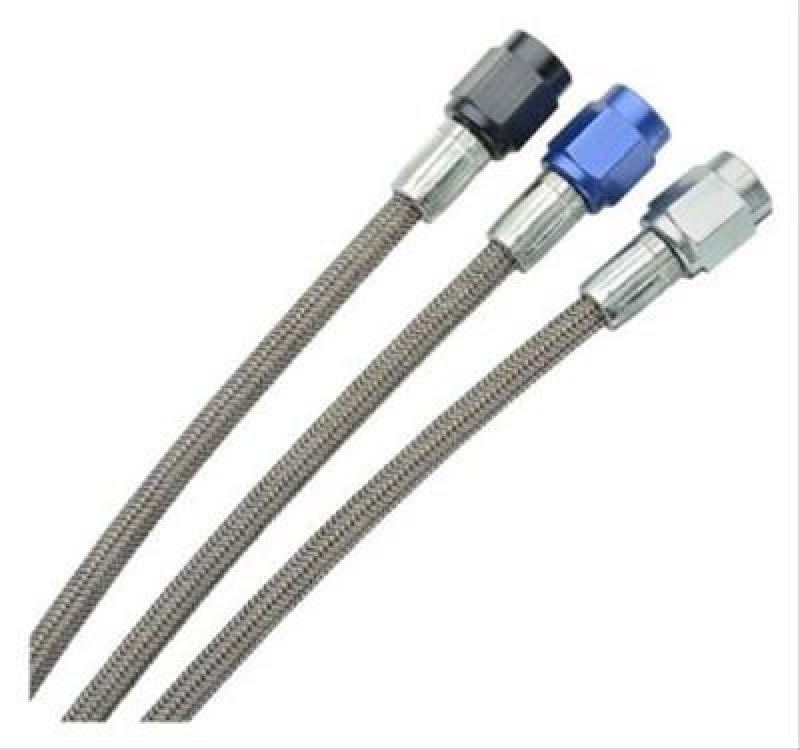 Fragola -2AN Brake Line w/ -3AN Blue Alum. Nuts 10in-thumbmail-1