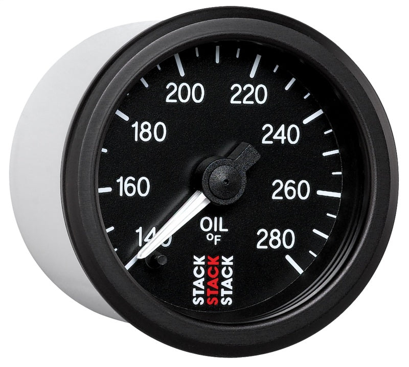 Autometer Stack 52mm 140-280 Deg F 1/8in NPTF Male Pro Stepper Motor Oil Temp Gauge - Black-thumbmail-6