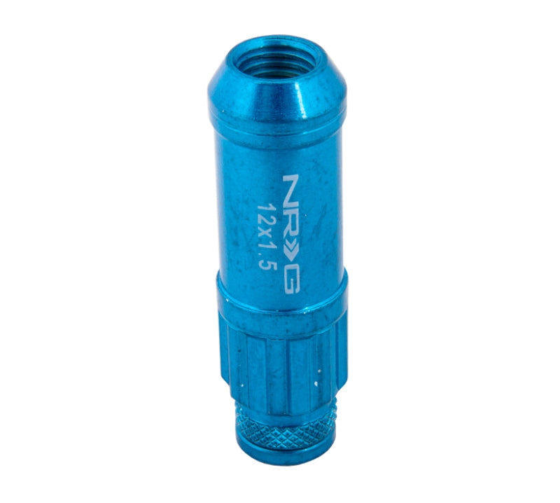 NRG 700 Series M12 X 1.5 Steel Lug Nut w/Dust Cap Cover Set 21 Pc w/Locks & Lock Socket - Blue-thumbmail-5