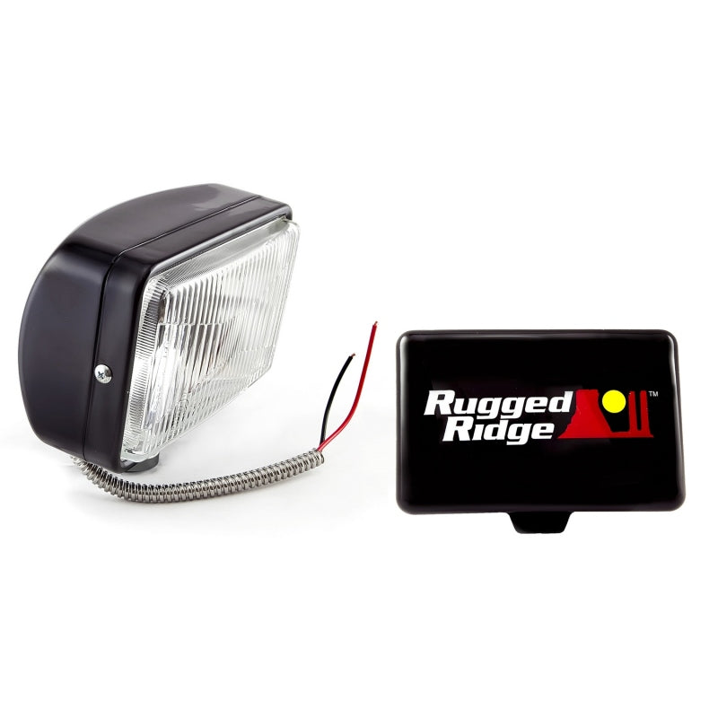 Rugged Ridge 5-In x 7-In Halogen Fog Light Black Steel Housing-thumbmail-2