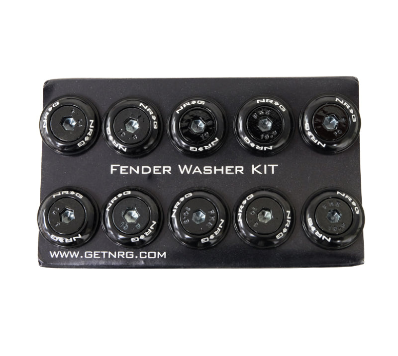 NRG Fender Washer Kit w/Color Matched M6 Bolt Rivets For Plastic (Black) - Set of 10-thumbmail-4