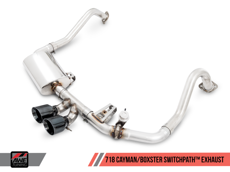 AWE Tuning Porsche 718 Boxster / Cayman SwitchPath Exhaust (PSE Only) - Chrome Silver Tips-thumbmail-7
