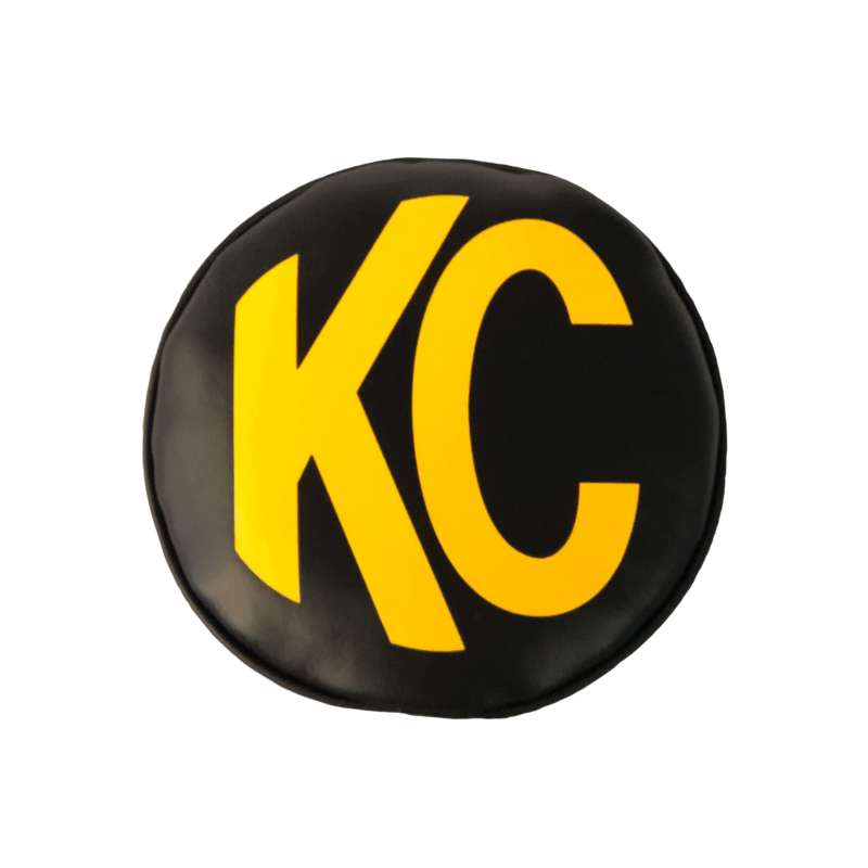 KC HiLiTES 6in. Round Soft Cover (Pair) - Black w/Yellow KC Logo-thumbmail-10