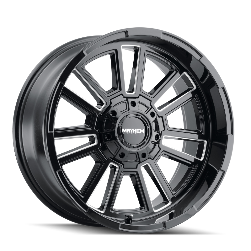 Mayhem 8115 Apollo 20x9 / 6x135 BP / 0mm Offset / 106mm Hub Black w/ Milled Spokes Wheel-thumbmail-2