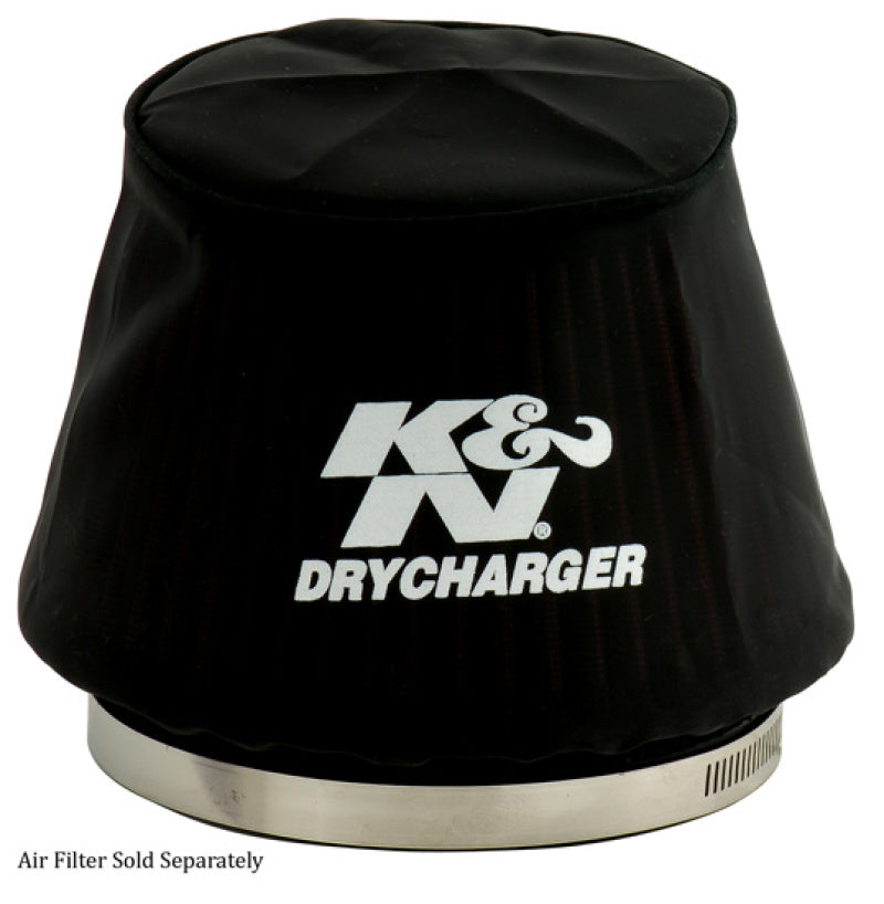 K&N Black Drycharger 6.25in Base ID / 4.375in Top ID / 4.125in Height Air Filter Wrap-thumbmail-2
