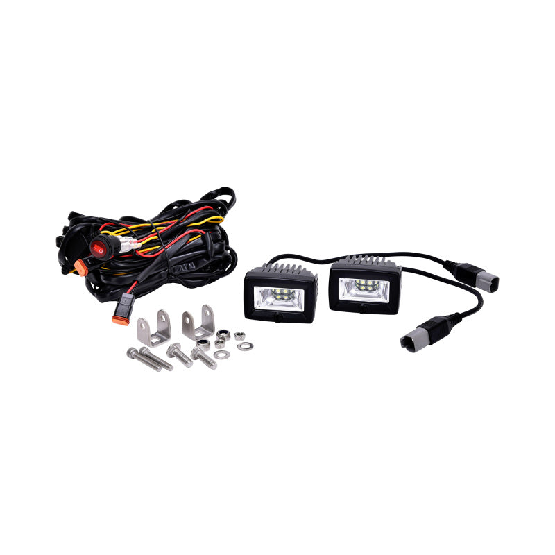 KC HiLiTES C-Series 2in. C2 LED Light 20w Area Flood Beam (Pair Pack System) - Black-thumbmail-9