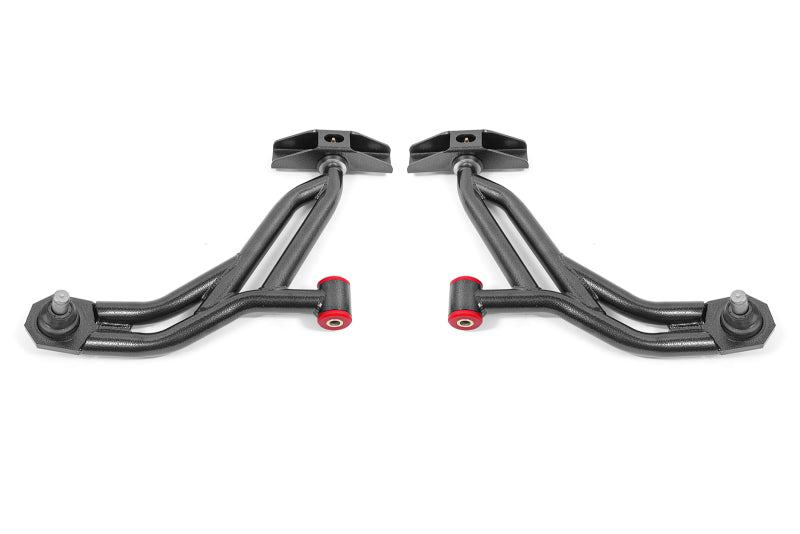 BMR 10-14 Ford Mustang Adj. Lower A-Arms Delrin/Rod End w/ 19mm STD. Ball Joint - Black Hammertone-thumbmail-2