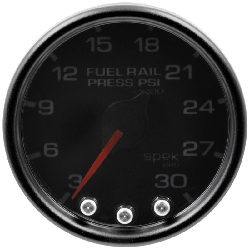 Autometer Spek-Pro Gauge Rail Press 2 1/16in 30Kpsi Stepper Motor W/Peak & Warn Blk/Smoke/Blk-thumbmail-3