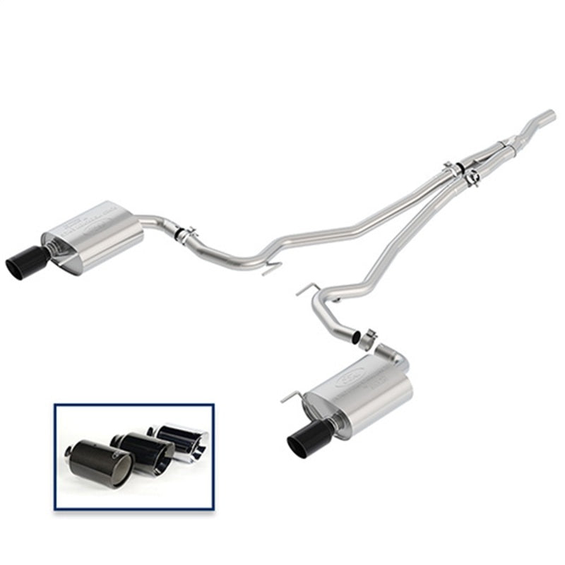 Ford Racing 2018+ Mustang 2.3L EcoBoost Cat-Back Extreme Exhaust System w/ Black Chrome Tips-thumbmail-1