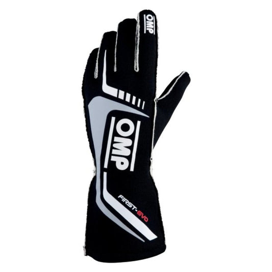 OMP First Evo Gloves Black - Size L (Fia 8856-2018)