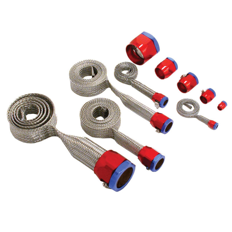 Spectre MagnaBraid 304SS Braided Sleeving Kit - Red/Blue End Caps-thumbmail-2
