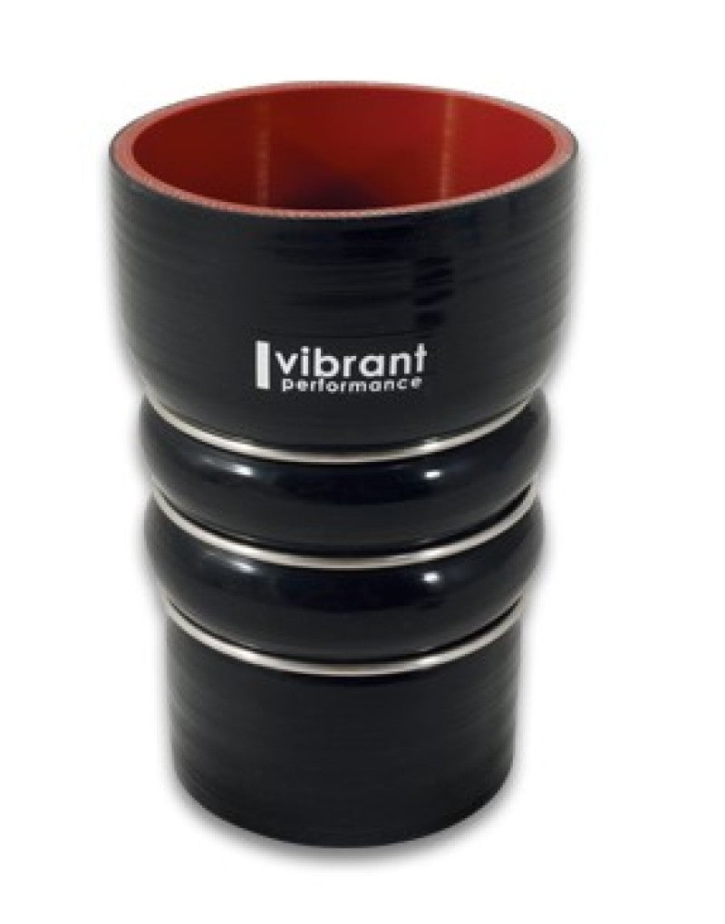 Vibrant Silicone Coupling 4 Ply Aramid CAC Transition Hose 3.25in x 3in Inlet/Outlet - Black-thumbmail-2