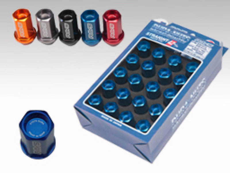 Rays Dura-Nut L42 Straight Type 12X1.25 Lug Nut Set 16 Lug 4 Lock Set - Blue-thumbmail-1