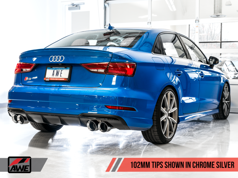 AWE Tuning Audi 8V S3 SwitchPath Exhaust w/Chrome Silver Tips 102mm-thumbmail-12