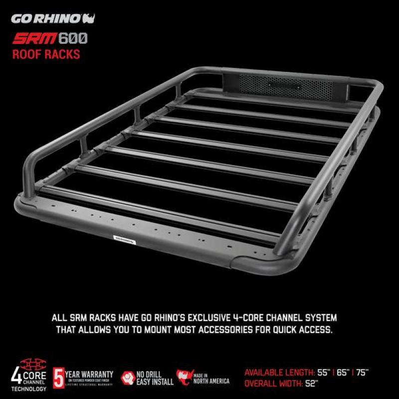 Go Rhino Universal 65in SRM 600 Basket Style Rack - Textured black-thumbmail-5