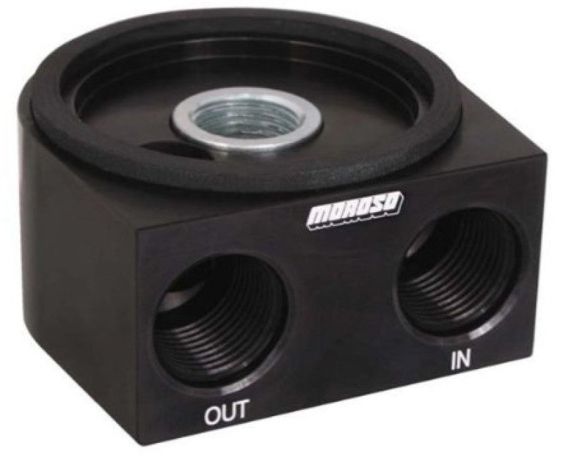 Moroso Universal Oil Filter Adapter - Sandwich - Oil Cooler - 20mm-1.5in Thread & 2-5/8in O-Ring-thumbmail-1