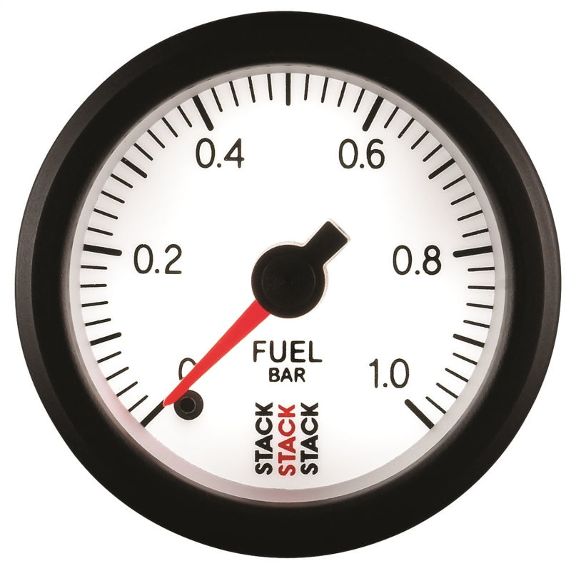 Autometer Stack 52mm 0-1 Bar M10 Male Pro Stepper Motor Fuel Pressure Gauge - White-thumbmail-5