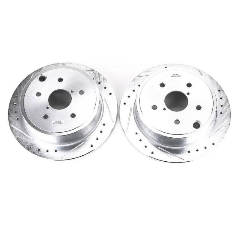 Power Stop 15-19 Subaru WRX Rear Evolution Drilled & Slotted Rotors - Pair-thumbmail-2