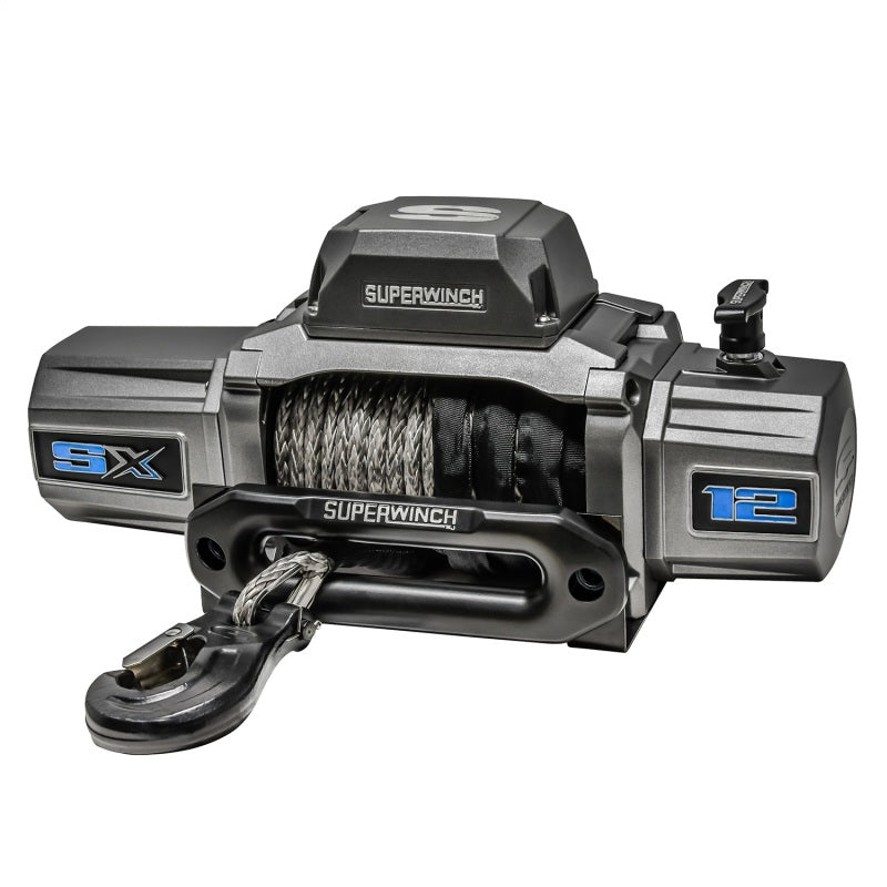 Superwinch 12000 LBS 12V DC 3/8in x 80ft Synthetic Rope SX 12000SR Winch - Graphite-thumbmail-1