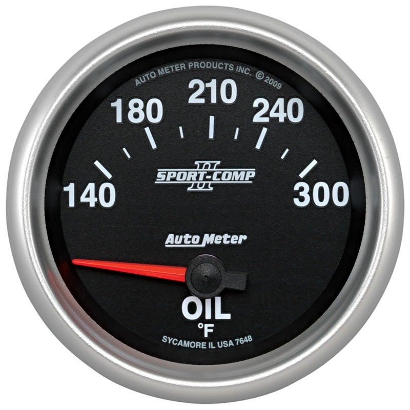 Autometer Sport-Comp II 140-340 Deg F Short Sweep Electronic Oil Temperature Gauge-thumbmail-1