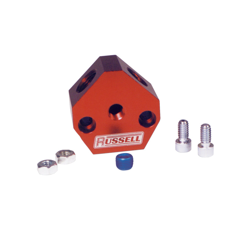 Russell Performance Billet Aluminum Y-Block w/ 3/8in inlet & outlet-thumbmail-3