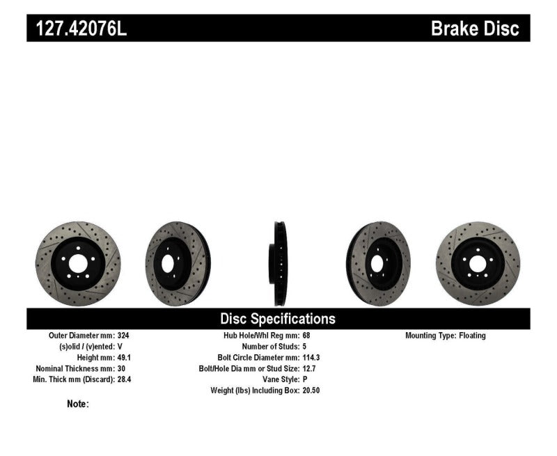 StopTech Slotted & Drilled Sport Brake Rotor-thumbmail-13