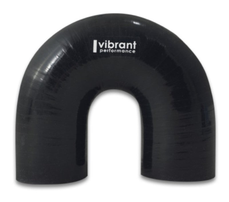 Vibrant 4 Ply Reinforced Silicone Elbow Connector - 1.75in ID x 5.50in Leg 180 Deg Elbow (BLACK)-thumbmail-2