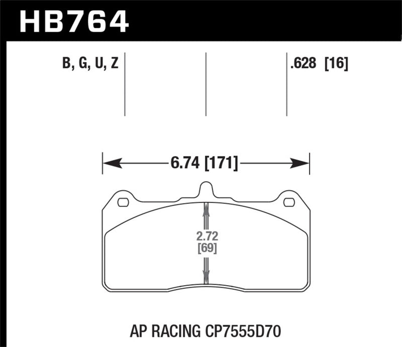 Hawk AP Racing CP7555D70 DTC-60 AP Racing Brake Pads-thumbmail-3