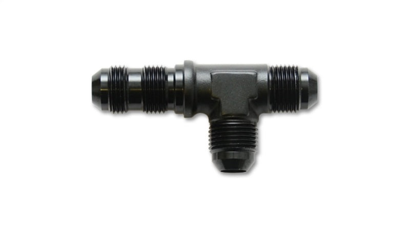 Vibrant -4AN Bulkhead Adapter Tee on Run Fittings - Anodized Black Only-thumbmail-2