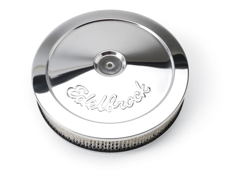 Edelbrock Air Cleaner Pro-Flo Series Round Steel Top Paper Element 10In Dia X 3 5In Chrome-thumbmail-3
