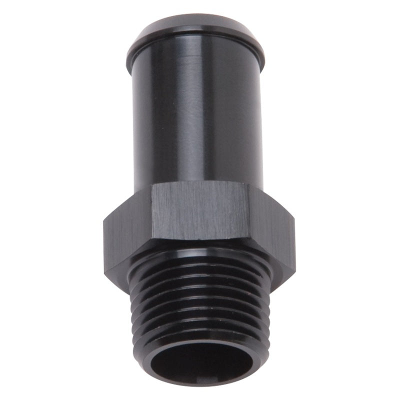 Edelbrock Hose End Straight 3/8In NPT to 5/8In Barb Black Anodize-thumbmail-2