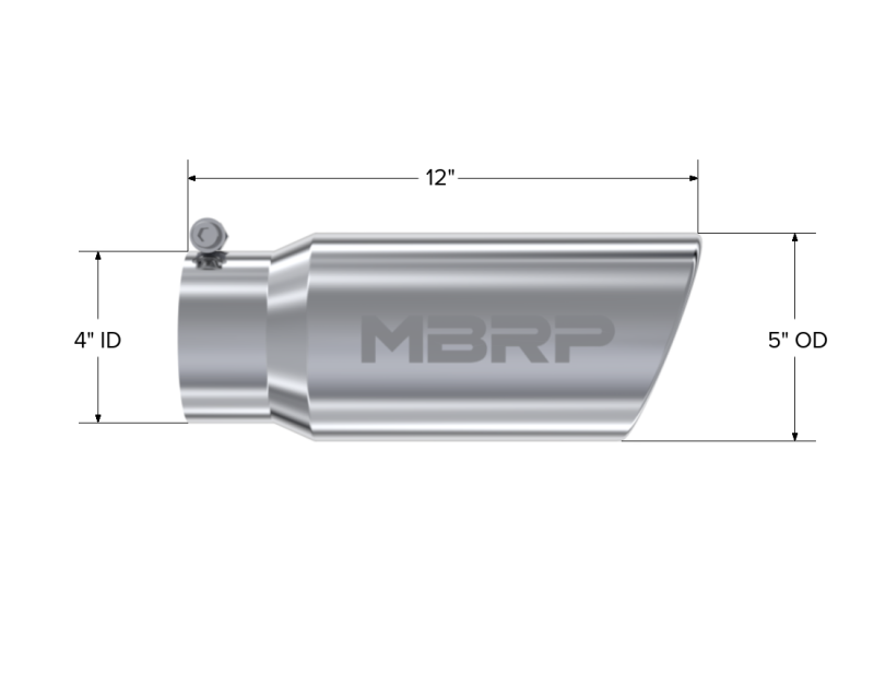 MBRP Universal Tip 5 O.D. Angled Rolled End 4 inlet 12 length-thumbmail-4