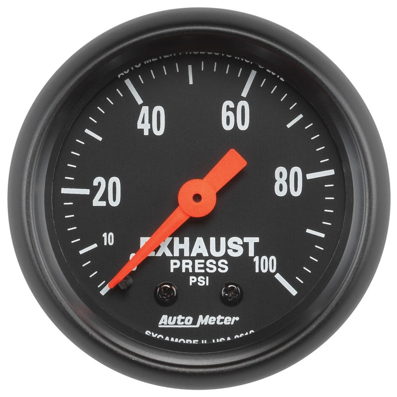 Autometer Z Series 2-1/16in 0-100 PSI Mechanical Exhaust Pressure Gauge-thumbmail-1