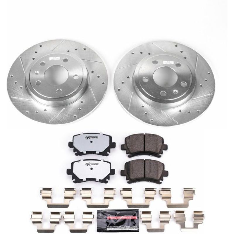 Power Stop 05-09 Audi A4 Rear Z26 Street Warrior Brake Kit-thumbmail-1