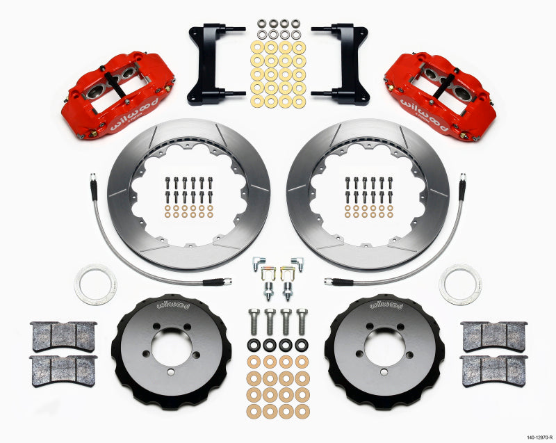 Wilwood Narrow Superlite 6R Front Hat Kit 12.88in Red 2012-Up Toyota / Scion FRS w/ Lines-thumbmail-1