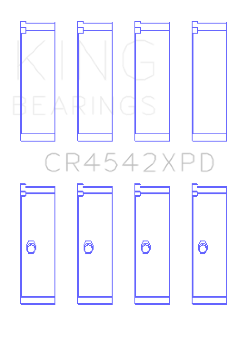 King Honda K-Series (except A3) 16v 2.0L/2.3L/2.4 XP Tri-Metal Performance Rod Bearing - Set of 4-thumbmail-2