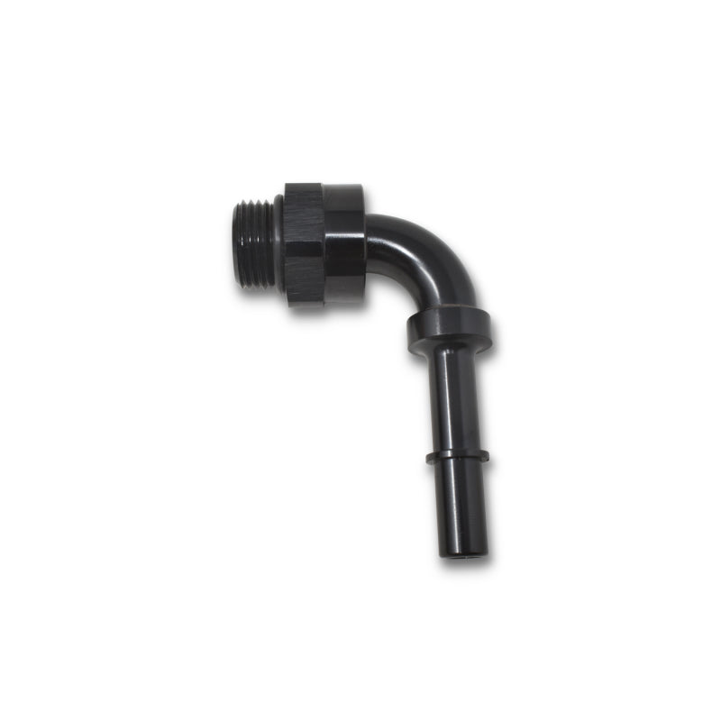 Russell Performance Adpt Fitting 3/8in SAE Qck Dis Male to #8 SAE Port Male Swvl End 90 Deg Blk Anod-thumbmail-3