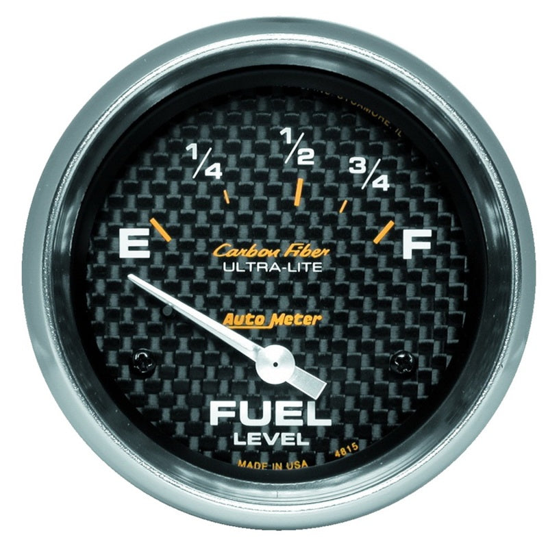 AutoMeter Gauge Fuel Level 2-5/8in. 73 Ohm(e) to 10 Ohm(f) Elec Carbon Fiber-thumbmail-1