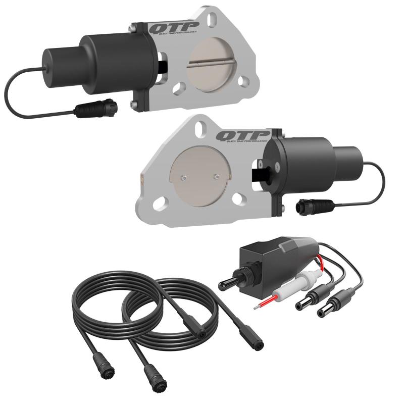 QTP 2.5in Bolt-On QTEC Dual Electric Cutout Valves - Pair-thumbmail-3