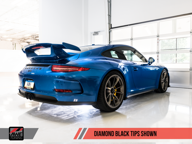 AWE Tuning Porsche 991 GT3 / RS Center Muffler Delete - Diamond Black Tips-thumbmail-13