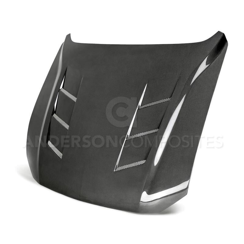 Anderson Composites 2018 Ford Mustang GT Type-SA Style Heat Extractor Double Sided Carbon Fiber Hood-thumbmail-2