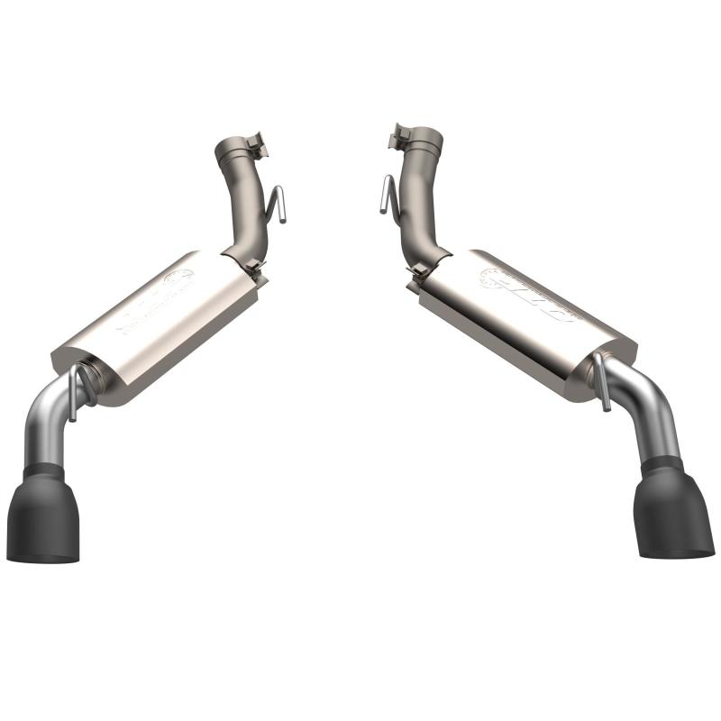 QTP 14-15 Chevrolet Camaro SS 6.2L 304SS AR3 Axle Back Exhaust w/4.5in Black Tips-thumbmail-3