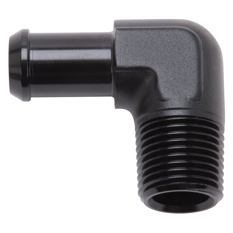 Edelbrock Hose End 90-Deg 1/2In NPT to 5/8In Barb Black Anodize-thumbmail-2