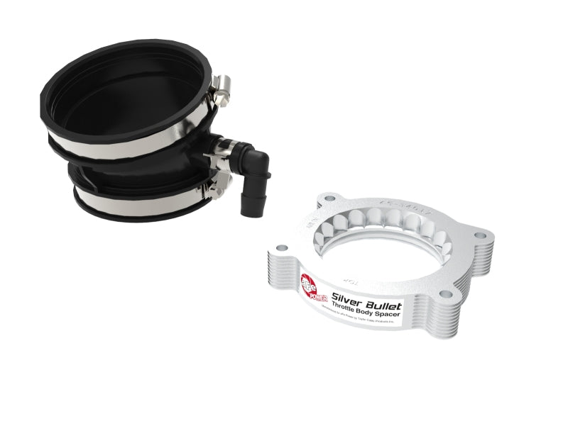 aFe 2020 Vette C8 Silver Bullet Aluminum Throttle Body Spacer Works w/ Factory Intake Only - Silver-thumbmail-2