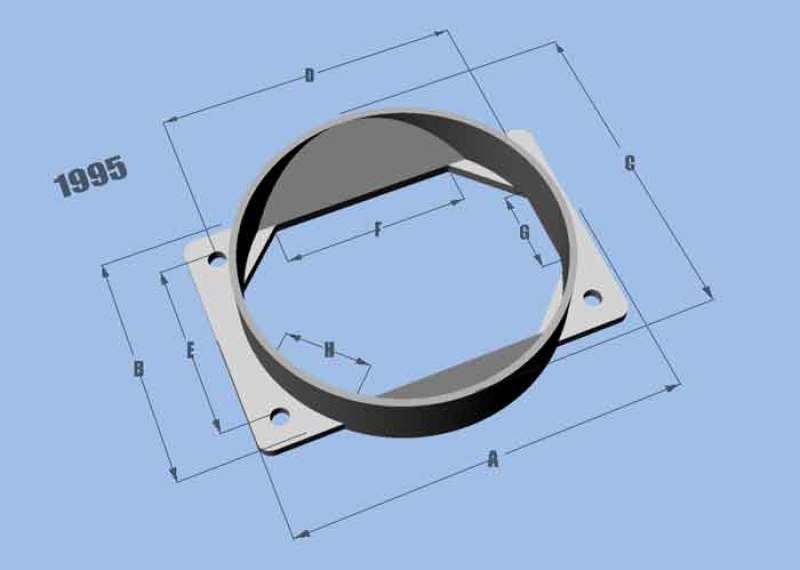 Vibrant MAF Sensor Adapter Plate for Mitsubishi applications use w/ 4.5in Inlet I.D. filters only-thumbmail-2