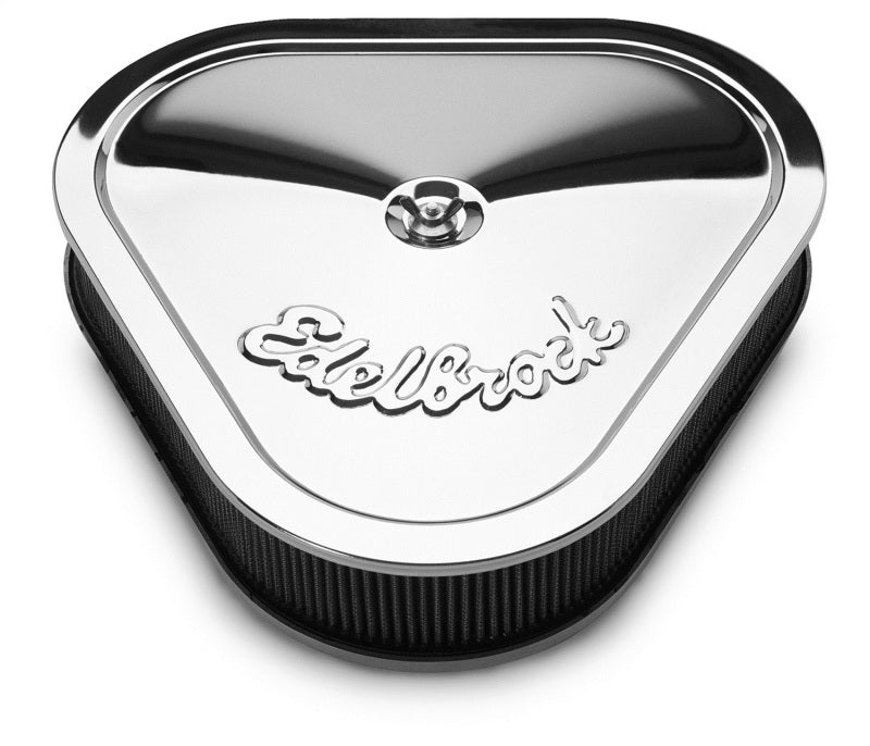 Edelbrock Air Cleaner Pro-Flo Series Triangular Steel Top 14 125In X 13 375In X 3 5In Chrome-thumbmail-3