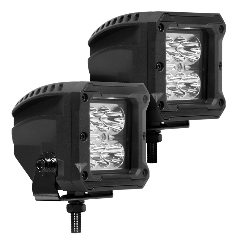 Go Rhino Xplor Bright Series Cube LED Spot Light Kit (Surface/Threaded Stud Mount) 3x3 - Blk (Pair)-thumbmail-4